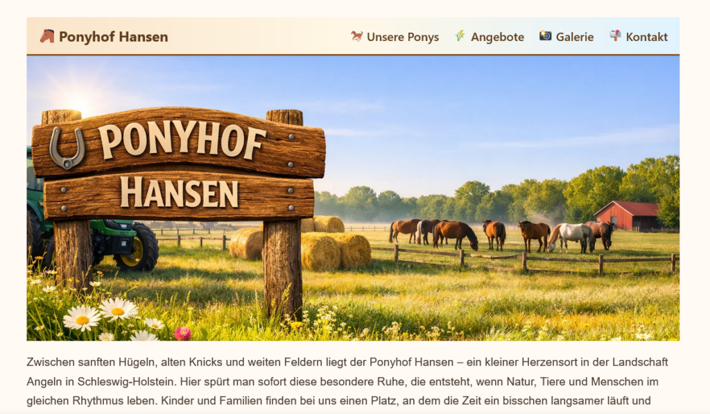 Screenshot Ponyhof Hansen